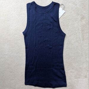 NWT Navy Blue Ribbed Tank - XS